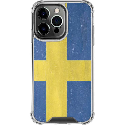 Sweden Flag Distressed iPhone 16 Pro Clear Case